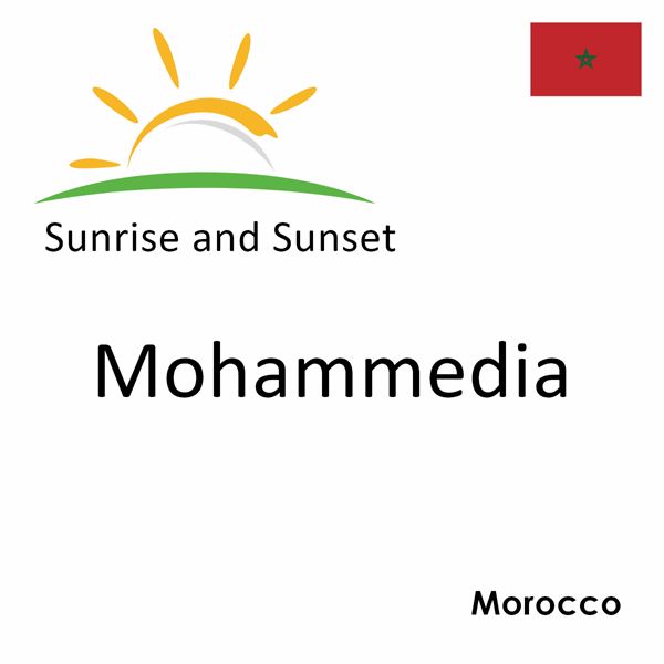 Sunrise and sunset times for Mohammedia, Morocco