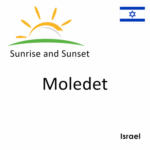 Sunrise and sunset times for Moledet, Israel