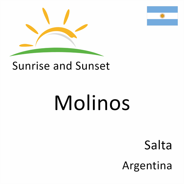 Sunrise and sunset times for Molinos, Salta, Argentina