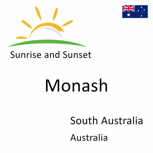 Sunrise and sunset times for Monash, South Australia, Australia