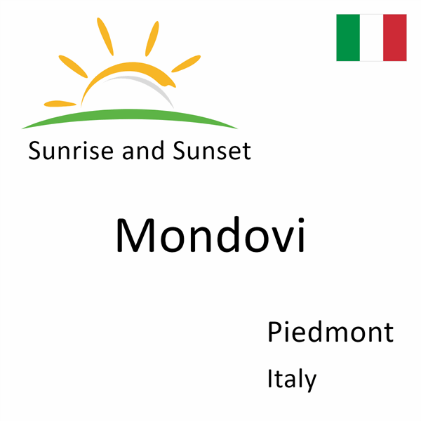 Sunrise and sunset times for Mondovi, Piedmont, Italy