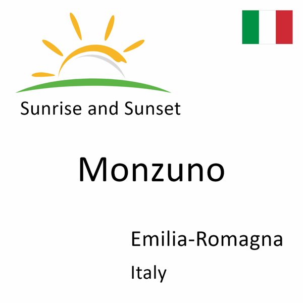 Sunrise and sunset times for Monzuno, Emilia-Romagna, Italy