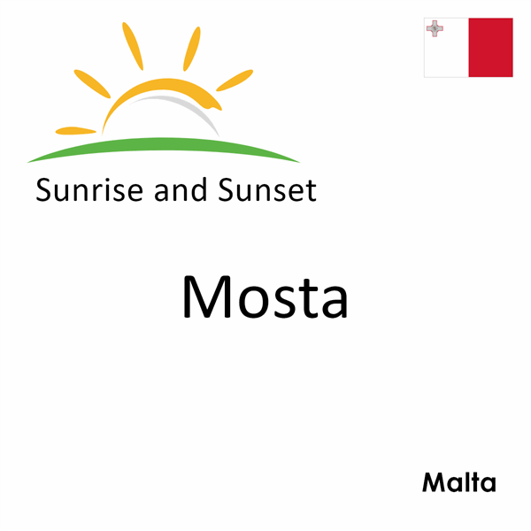 Sunrise and sunset times for Mosta, Malta