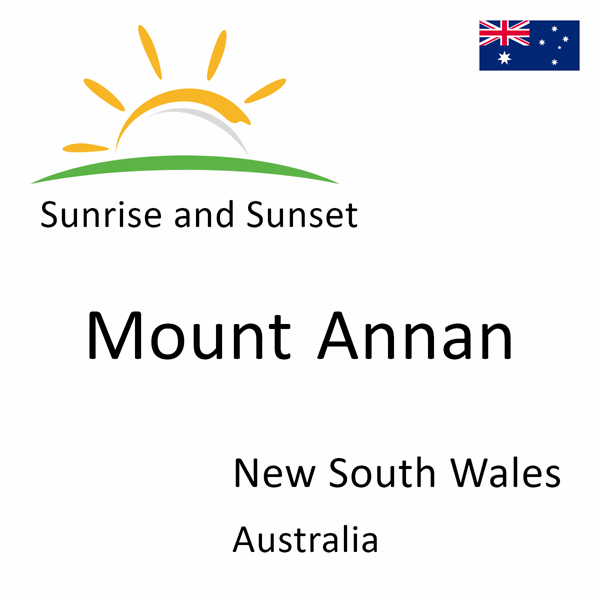Sunrise and sunset times for Mount Annan, New South Wales, Australia