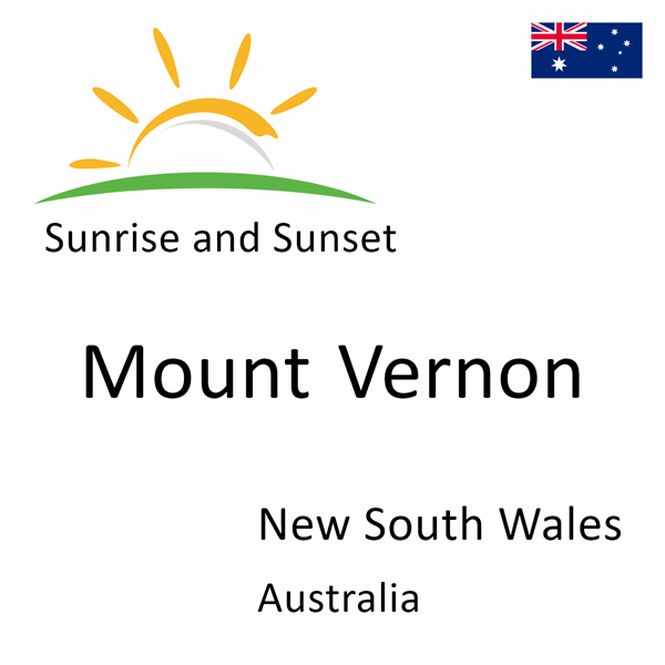 Sunrise and sunset times for Mount Vernon, New South Wales, Australia