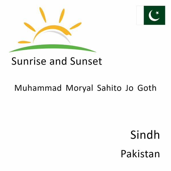 Sunrise and sunset times for Muhammad Moryal Sahito Jo Goth, Sindh, Pakistan