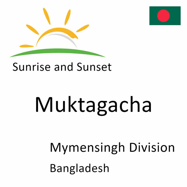 Sunrise and sunset times for Muktagacha, Mymensingh Division, Bangladesh