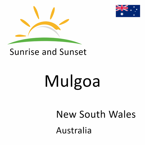 Sunrise and sunset times for Mulgoa, New South Wales, Australia