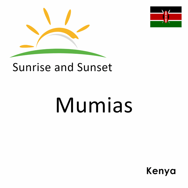 Sunrise and sunset times for Mumias, Kenya