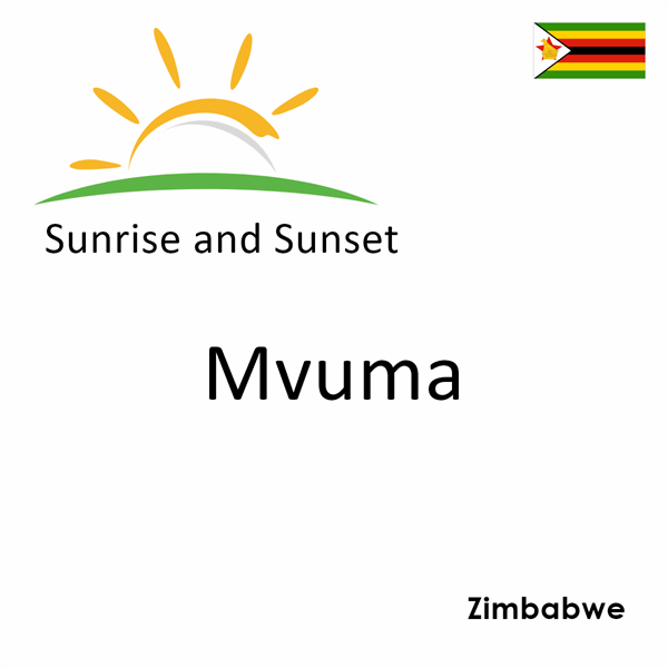 Sunrise and sunset times for Mvuma, Zimbabwe