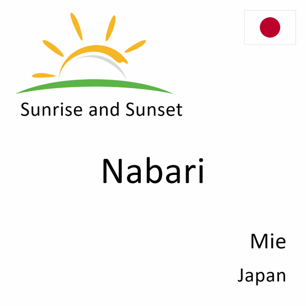 Sunrise and sunset times for Nabari, Mie, Japan