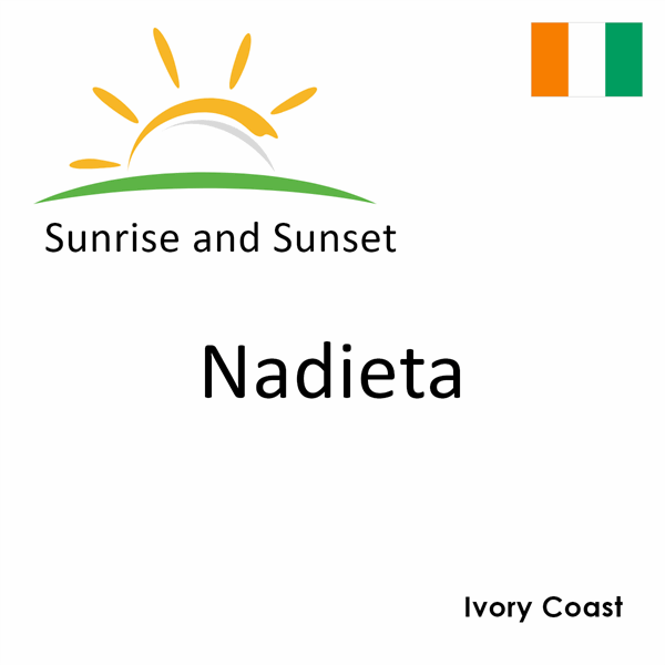 Sunrise and sunset times for Nadieta, Ivory Coast