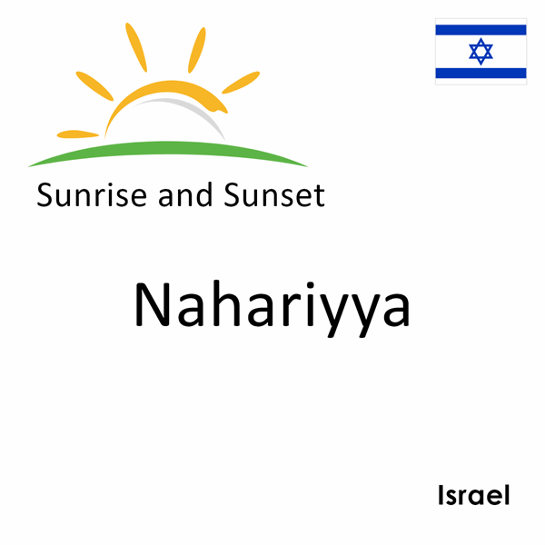 Sunrise and sunset times for Nahariyya, Israel