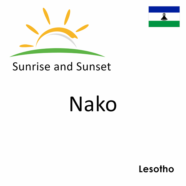 Sunrise and sunset times for Nako, Lesotho