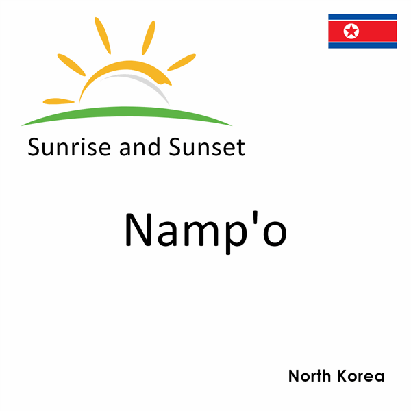 Sunrise and sunset times for Namp'o, North Korea