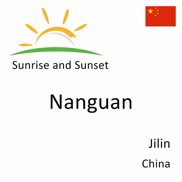 Sunrise and sunset times for Nanguan, Jilin, China