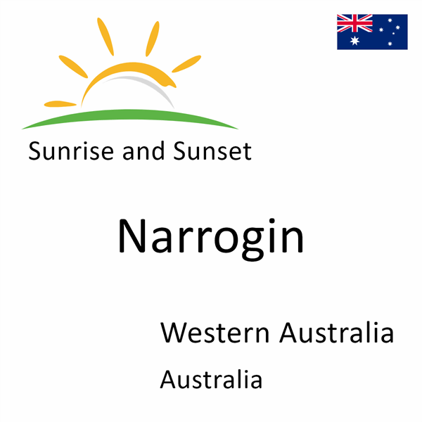 Sunrise and sunset times for Narrogin, Western Australia, Australia