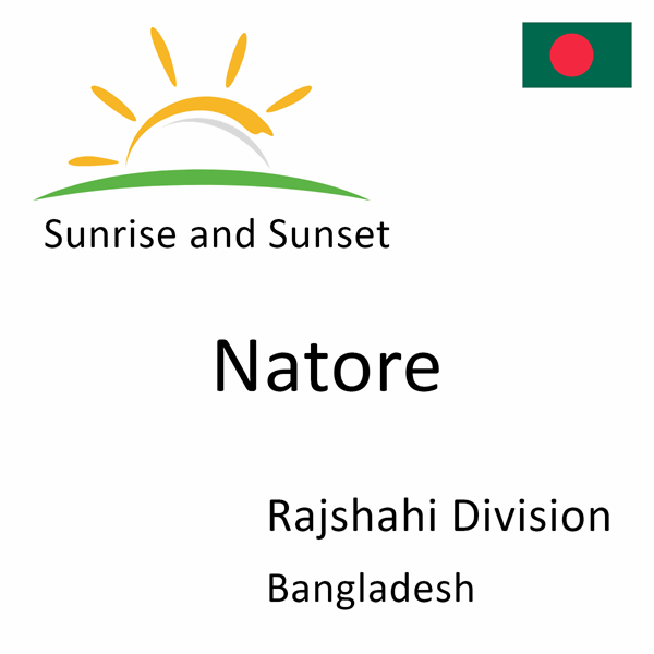 Sunrise and sunset times for Natore, Rajshahi Division, Bangladesh