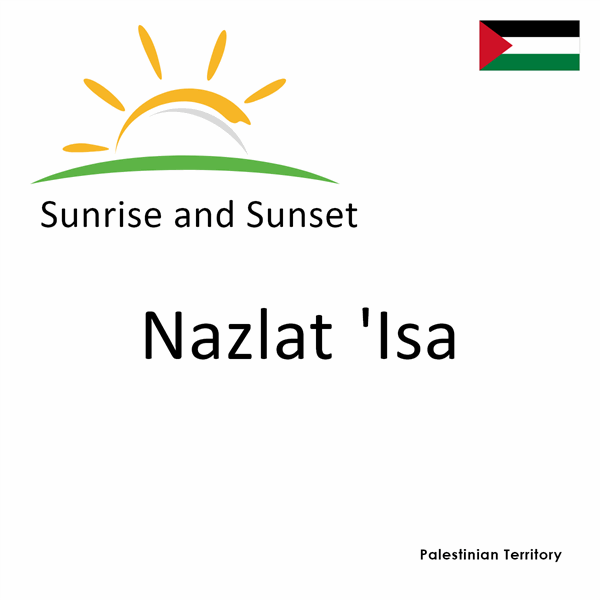 Sunrise and sunset times for Nazlat 'Isa, Palestinian Territory