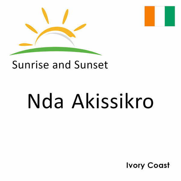 Sunrise and sunset times for Nda Akissikro, Ivory Coast