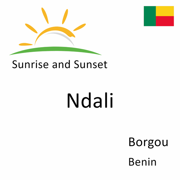 Sunrise and sunset times for Ndali, Borgou, Benin