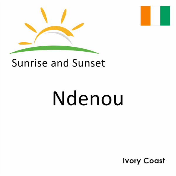 Sunrise and sunset times for Ndenou, Ivory Coast