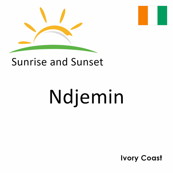 Sunrise and sunset times for Ndjemin, Ivory Coast