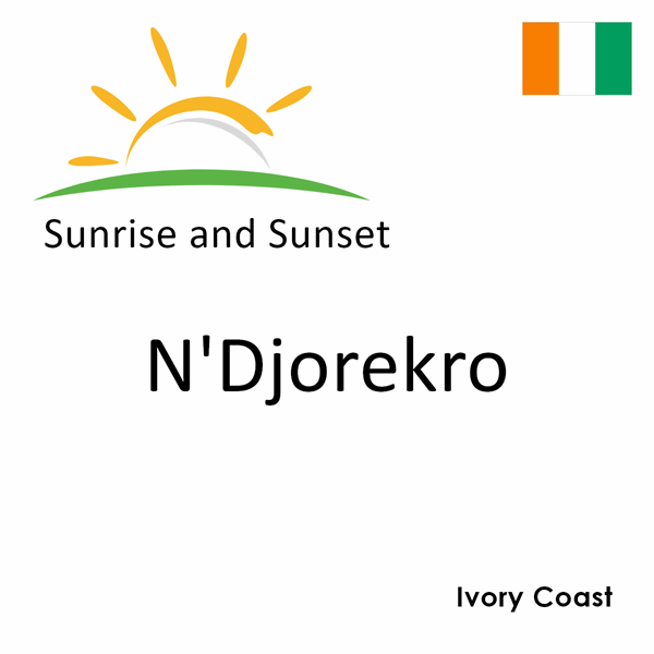 Sunrise and sunset times for N'Djorekro, Ivory Coast