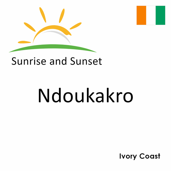 Sunrise and sunset times for Ndoukakro, Ivory Coast