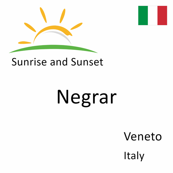 Sunrise and sunset times for Negrar, Veneto, Italy