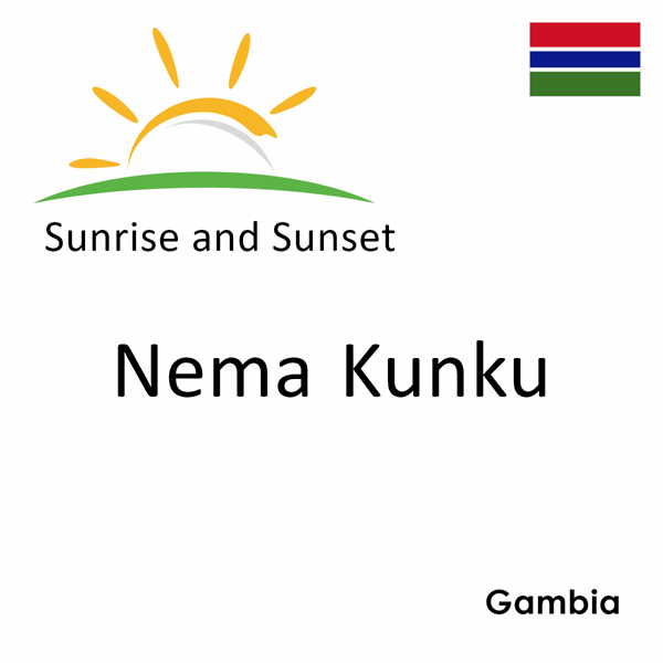 Sunrise and sunset times for Nema Kunku, Gambia