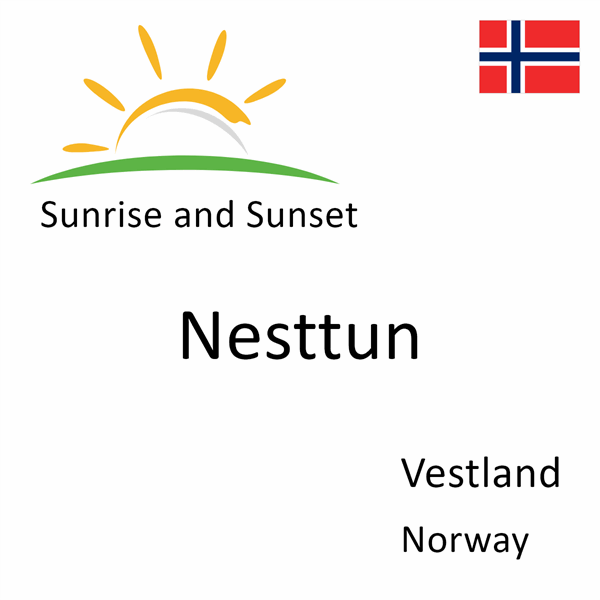 Sunrise and sunset times for Nesttun, Vestland, Norway