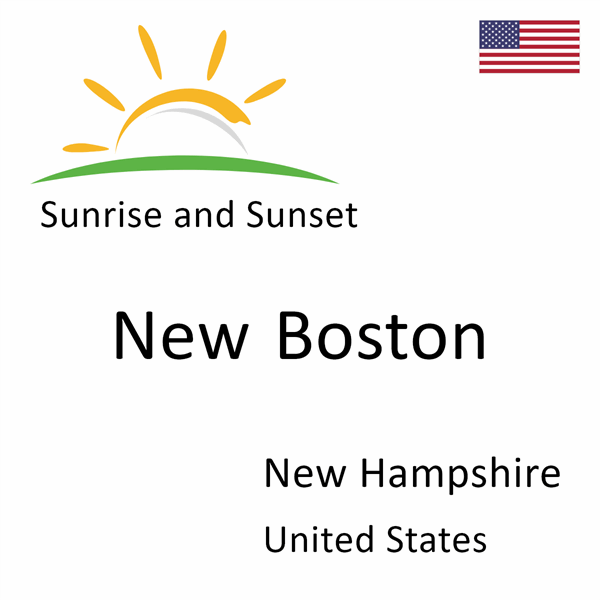 Sunrise and sunset times for New Boston, New Hampshire, United States