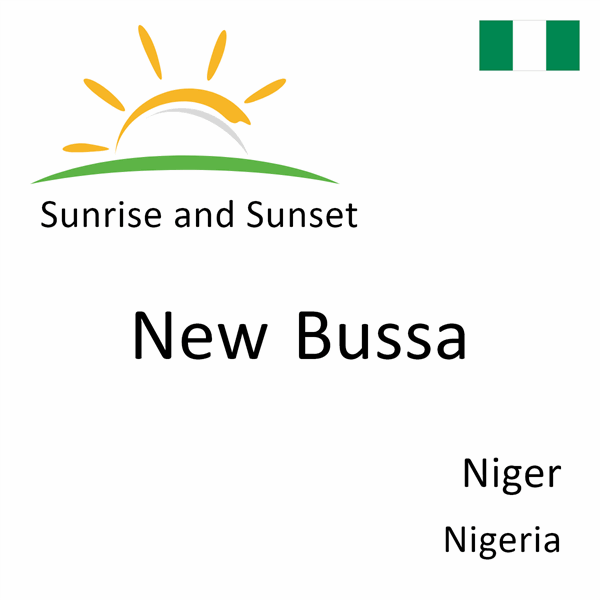 Sunrise and sunset times for New Bussa, Niger, Nigeria