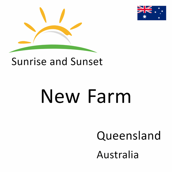 Sunrise and sunset times for New Farm, Queensland, Australia