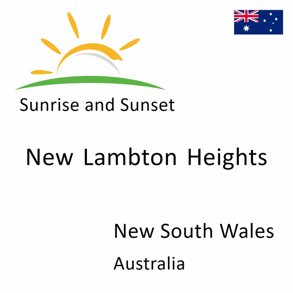 Sunrise and sunset times for New Lambton Heights, New South Wales, Australia