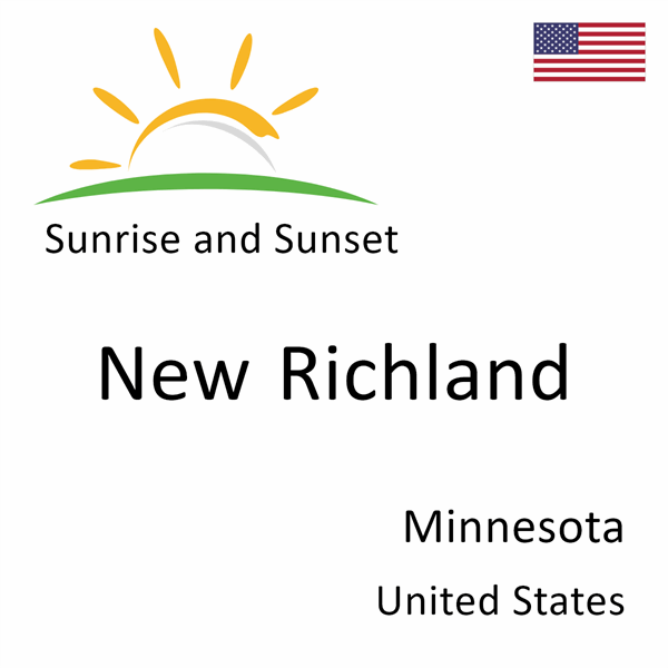 Sunrise and sunset times for New Richland, Minnesota, United States