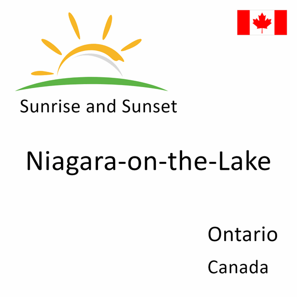 Sunrise and sunset times for Niagara-on-the-Lake, Ontario, Canada