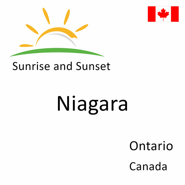 Sunrise and sunset times for Niagara, Ontario, Canada