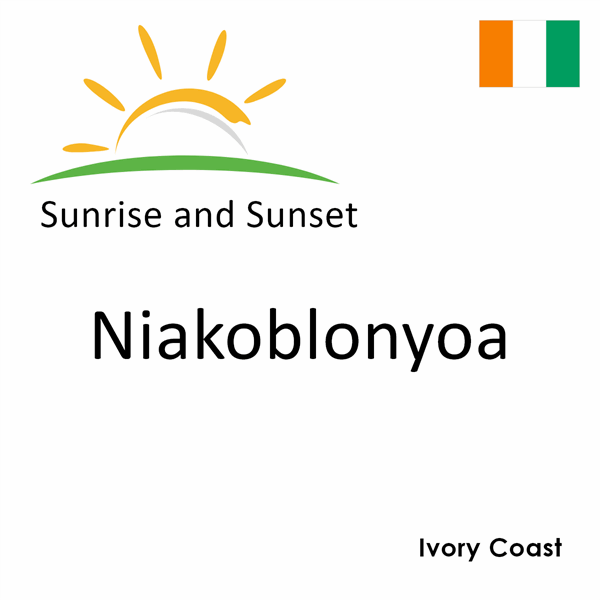 Sunrise and sunset times for Niakoblonyoa, Ivory Coast