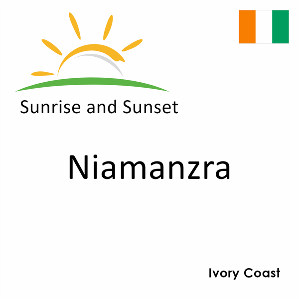 Sunrise and sunset times for Niamanzra, Ivory Coast