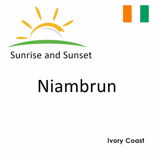 Sunrise and sunset times for Niambrun, Ivory Coast