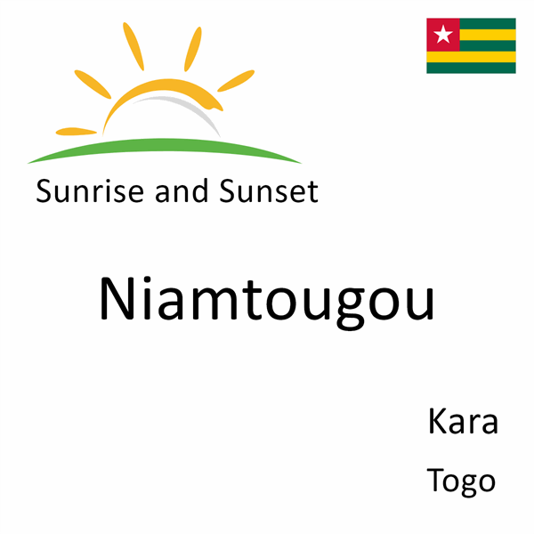 Sunrise and sunset times for Niamtougou, Kara, Togo