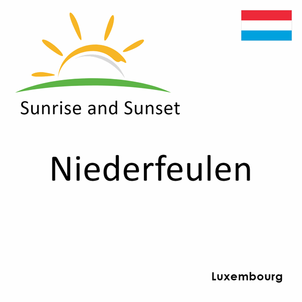 Sunrise and sunset times for Niederfeulen, Luxembourg