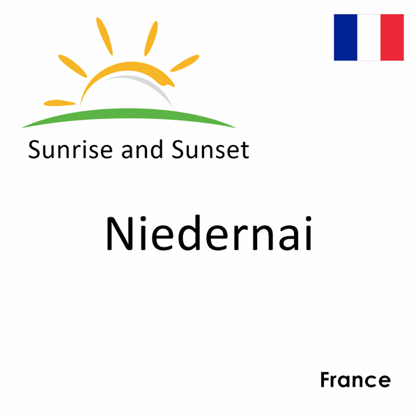 Sunrise and sunset times for Niedernai, France