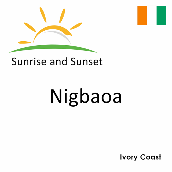 Sunrise and sunset times for Nigbaoa, Ivory Coast