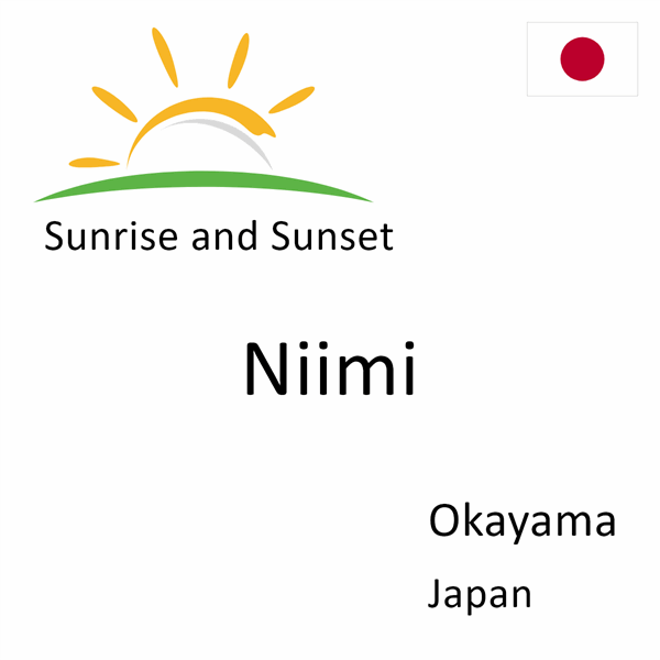 Sunrise and sunset times for Niimi, Okayama, Japan