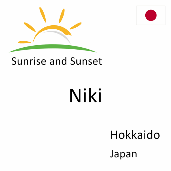 Sunrise and sunset times for Niki, Hokkaido, Japan