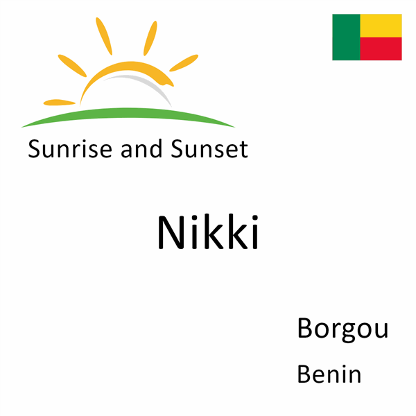 Sunrise and sunset times for Nikki, Borgou, Benin