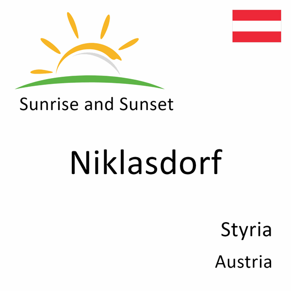 Sunrise and sunset times for Niklasdorf, Styria, Austria